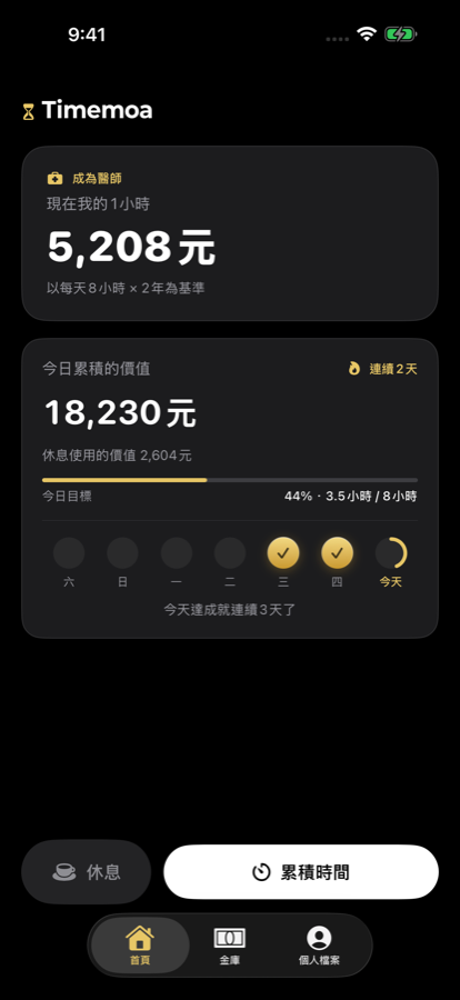Timemoa 首頁: 現在我的1小時 5,208元